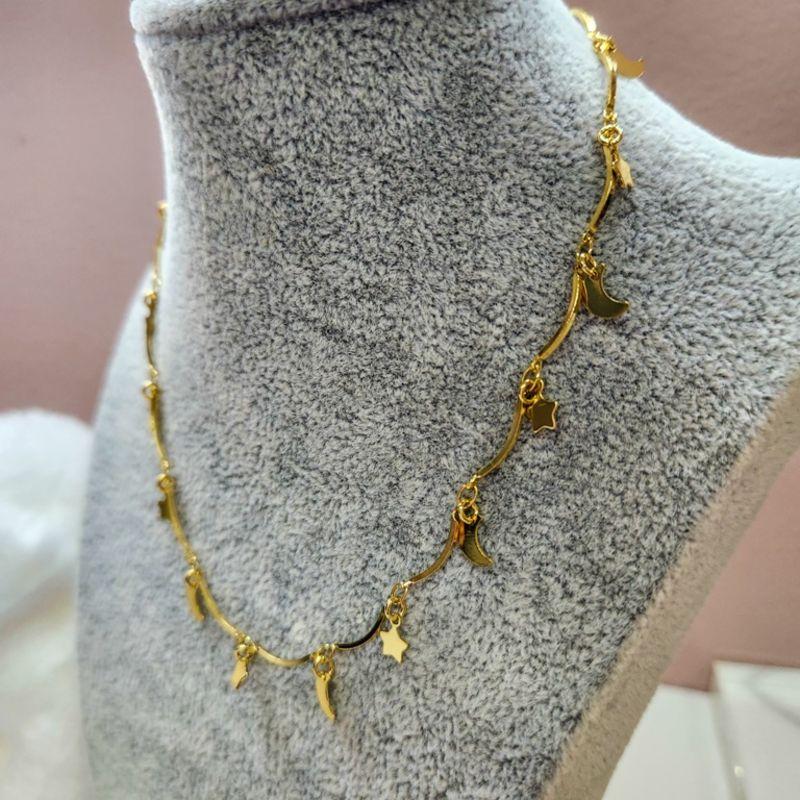 COLAR OURO LUA ESTRELA