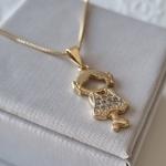 COLAR OURO MENINA ZIRCÔNIAS