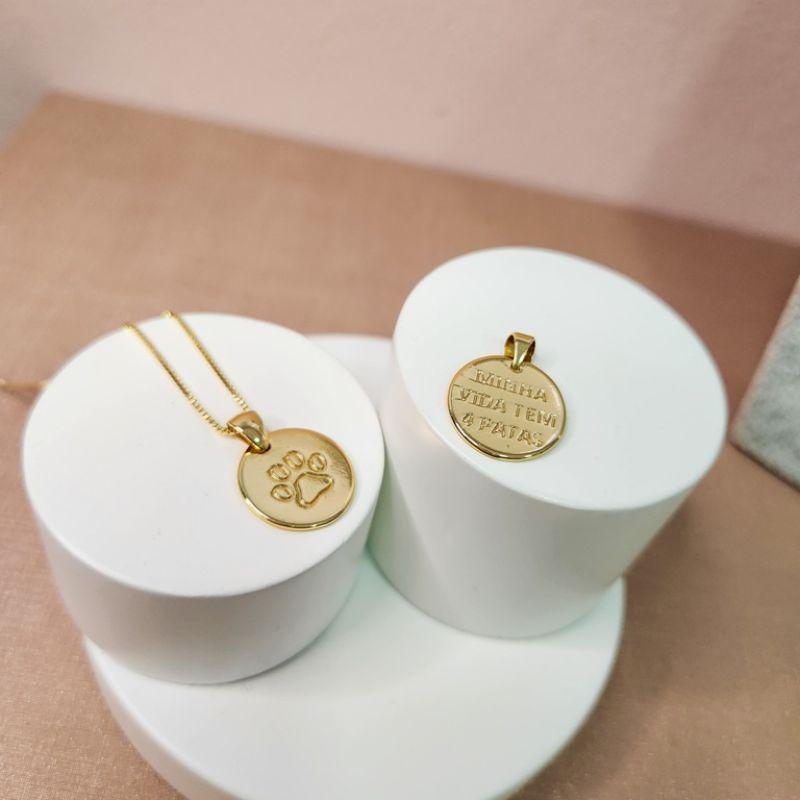 COLAR OURO MINHA VIDA TEM 4 PATAS