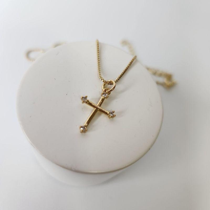 COLAR OURO MINI CRUZ