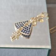 COLAR OURO NS CRAVEJADA AZUL