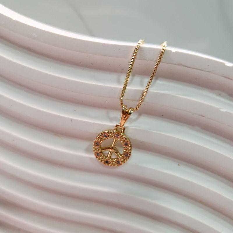 COLAR OURO PAZ E AMOR Z