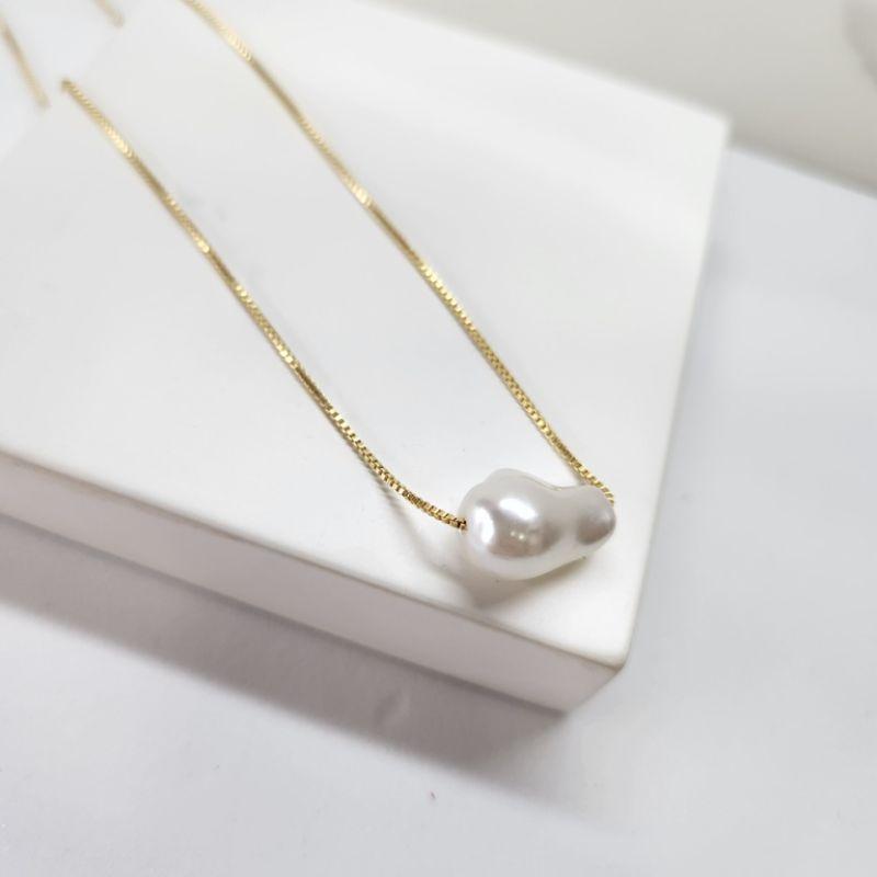 COLAR OURO PÉROLA BARROCA