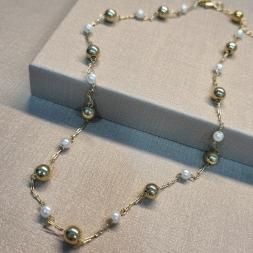 COLAR OURO PÉROLA BOLA