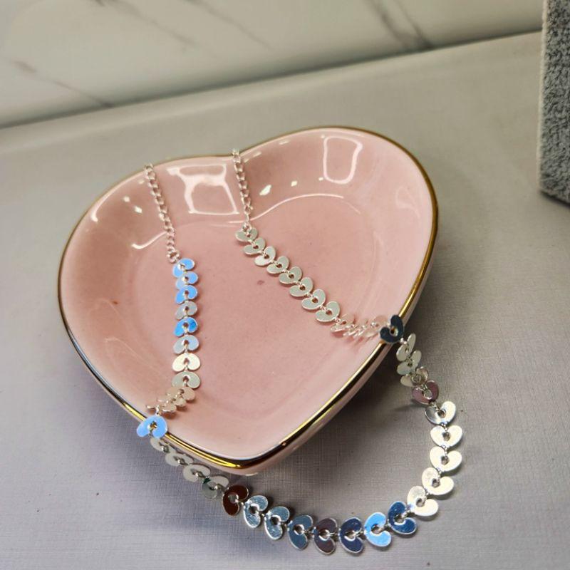 COLAR PRATA CORAÃO BOLINHA VAZ