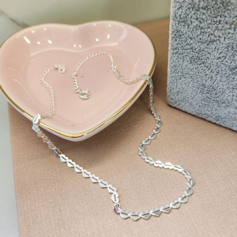 COLAR PRATA CORAÇÕES TRAÇO