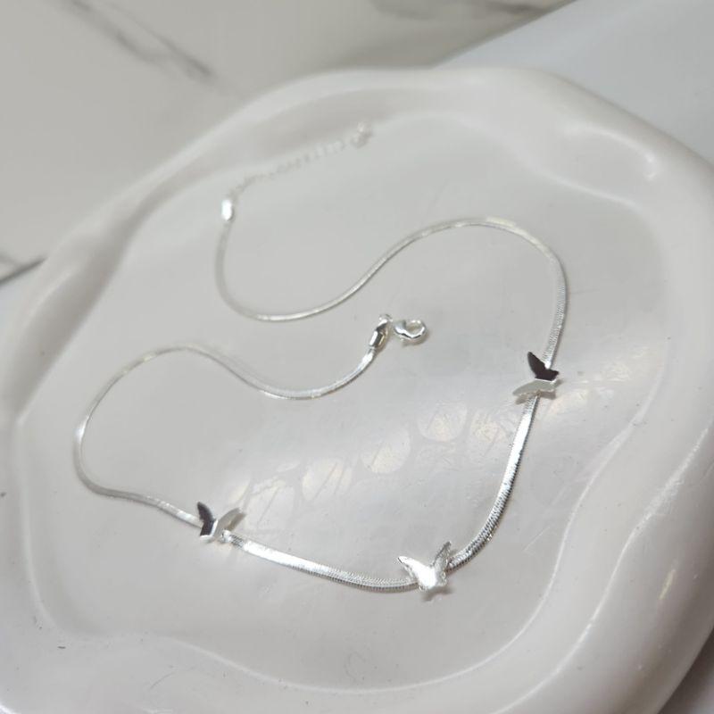 COLAR PRATA FITA BORBOLETAS