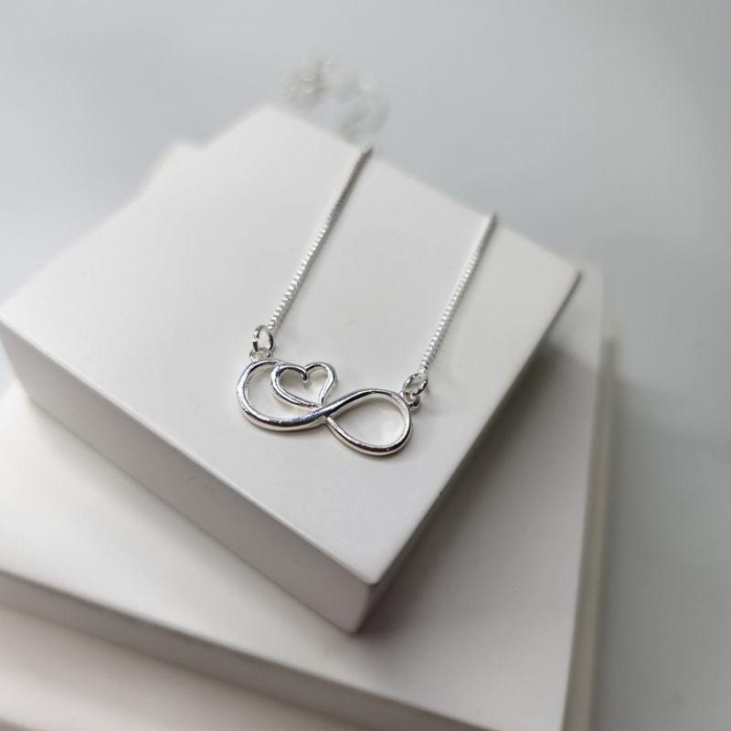 COLAR PRATA INFINITO CORAÇÃO
