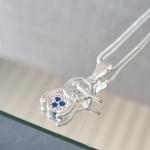 COLAR PRATA MENINO ZIRC AZUL