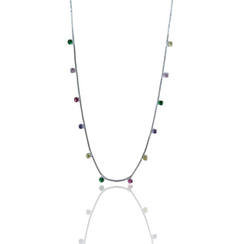 COLAR PRATA PONTINHOS DE LUZ COLOR