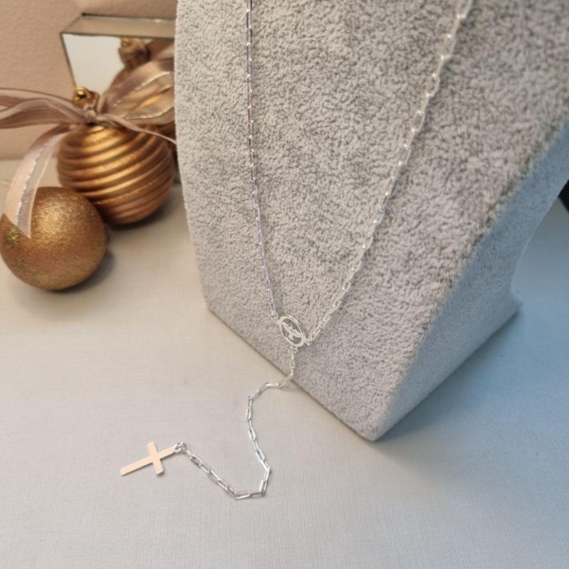 COLAR PRATA TERÇO DIVINO