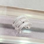 PIERCING FAKE PRATA 3 FILEIRAS ZIRC