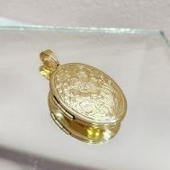 PINGENTE OURO RELICÁRIO OVAL