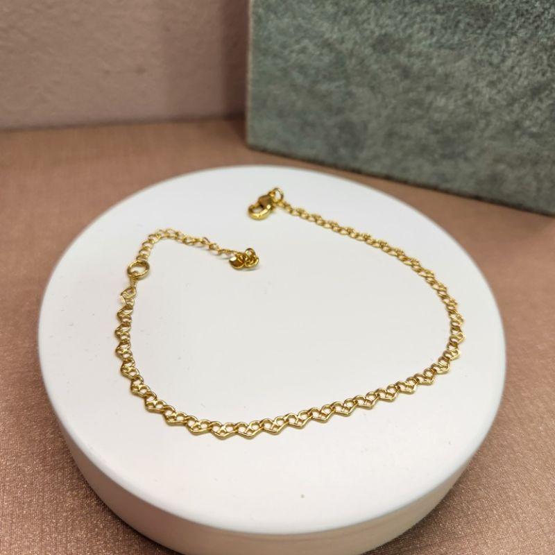 PULSEIRA OURO CORAÇÕES ARABESCO