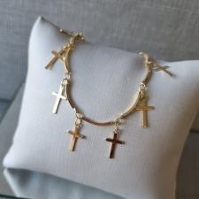 PULSEIRA OURO CRUCIFIXOS