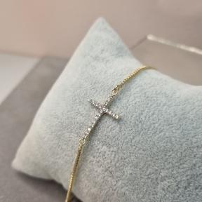 PULSEIRA OURO CRUZ ZIRC	