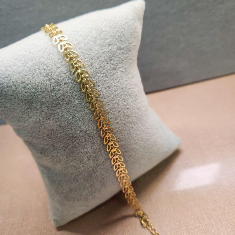 PULSEIRA OURO FOLHAS VAZADAS