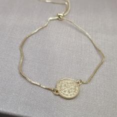 PULSEIRA OURO MEDALHA DE SÃO BENTO	