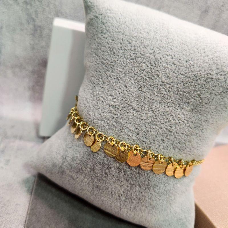 PULSEIRA OURO PINGENTES DISCO