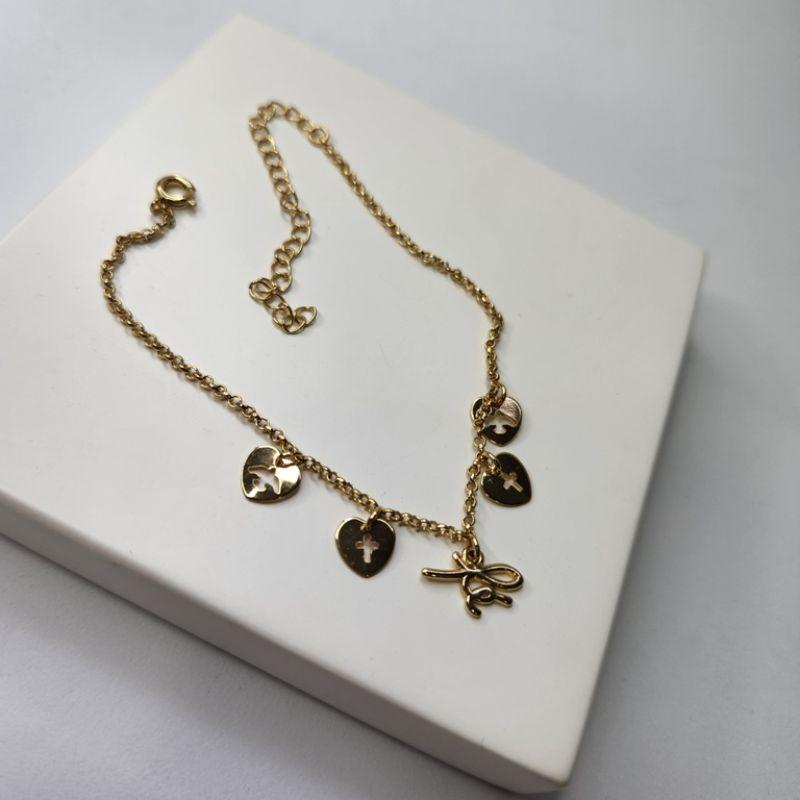 PULSEIRA OURO PINGENTES FÉ