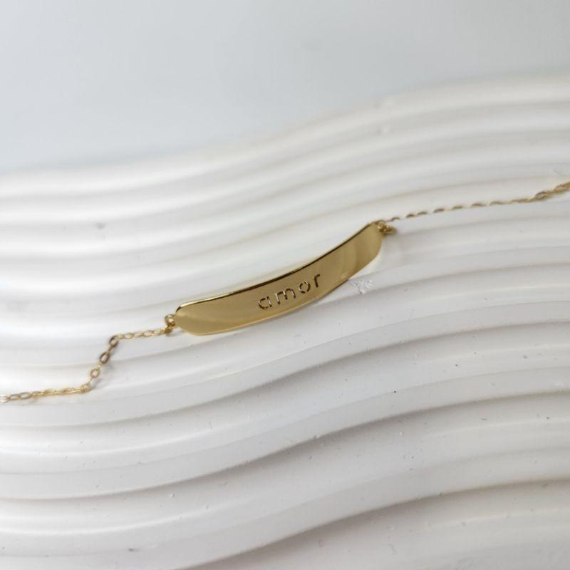 PULSEIRA OURO PLACA AMOR