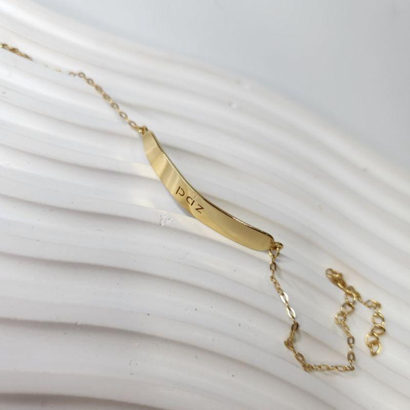 PULSEIRA OURO PLACA PAZ