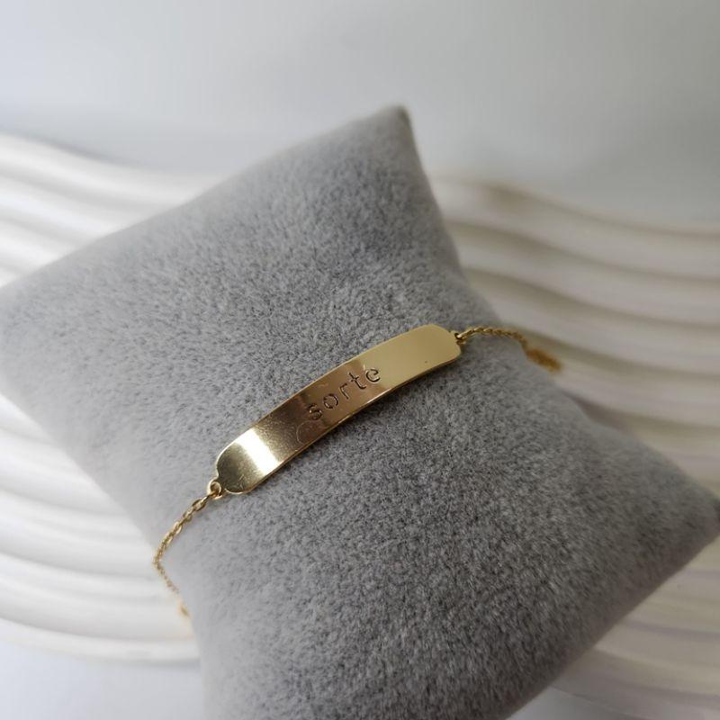 PULSEIRA OURO PLACA SORTE