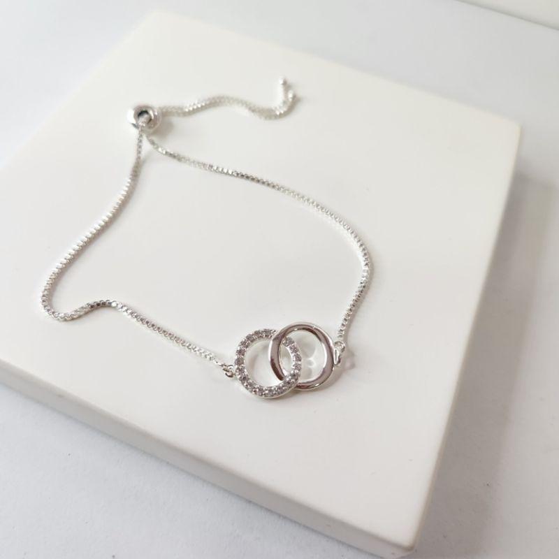 PULSEIRA PRATA ELOS ZIRC LISO