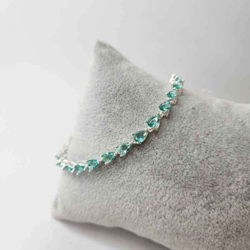 PULSEIRA PRATA GOTA TURMALINA