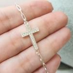PULSEIRA PRATA OURO CRUZ ZIRC	