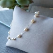 PULSEIRA PRATA PÉROLA ARROZ