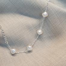 PULSEIRA PRATA PÉROLA BARROCA