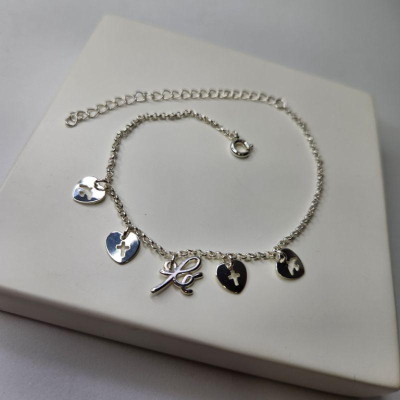 PULSEIRA PRATA PINGENTES FÉ
