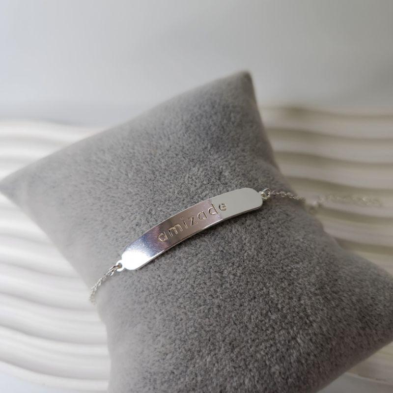 PULSEIRA PRATA PLACA SORTE