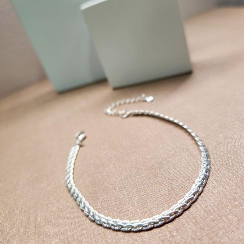 PULSEIRA PRATA TRANÇADA RIGIDA P