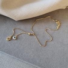 TORNOZELEIRA OURO OLHO HAMSÁ