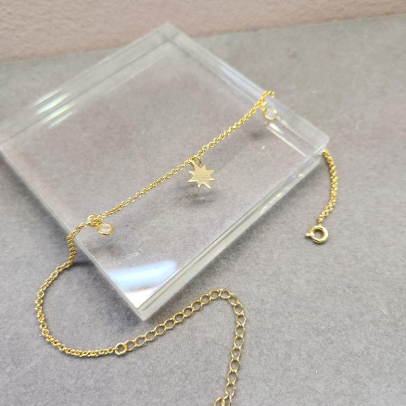 TORNOZELEIRA OURO STARS CRISTAIS