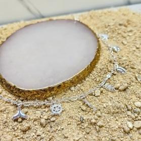 TORNOZELEIRA PRATA FUNDO DO MAR