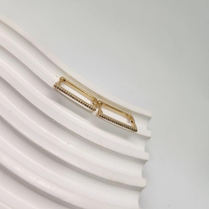 BRINCO OURO ARGOLA RET ZIRC	 G