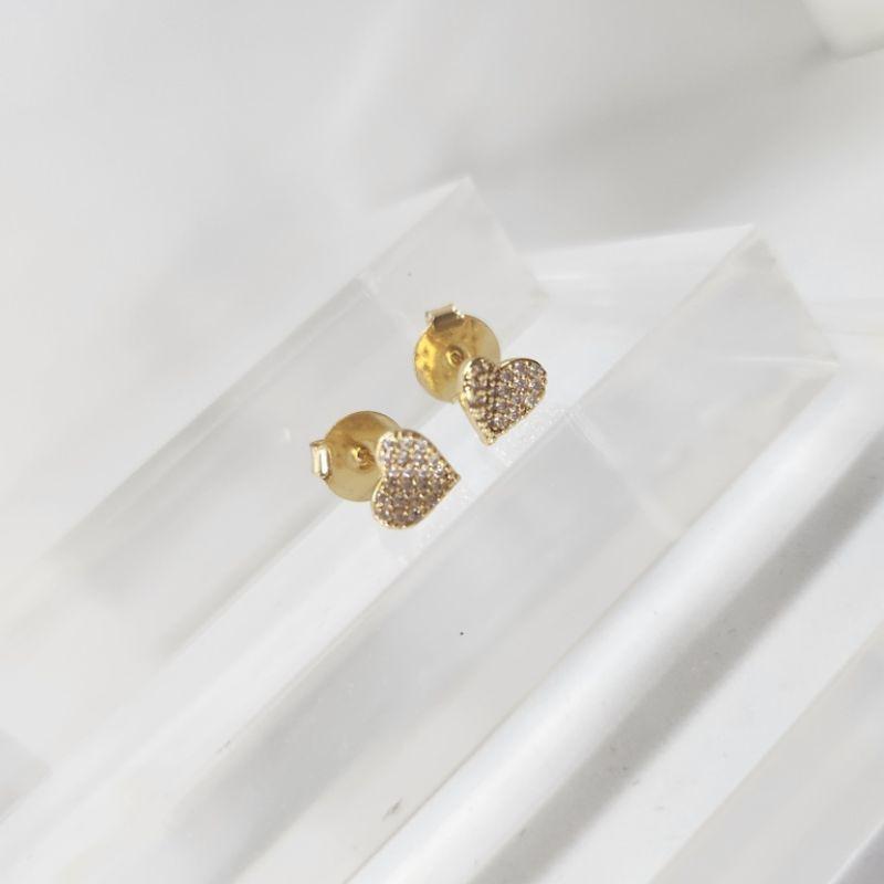 BRINCO OURO CORAÇÃO CIRC ZIRC M