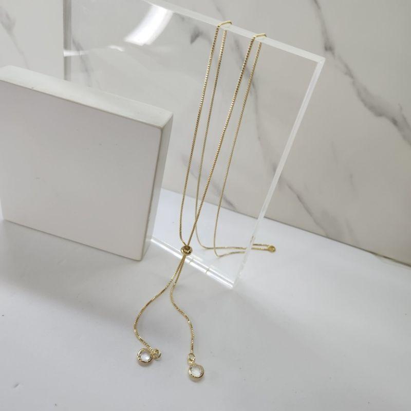 COLAR OURO GRAVATINHA PONTOS DE LUZ