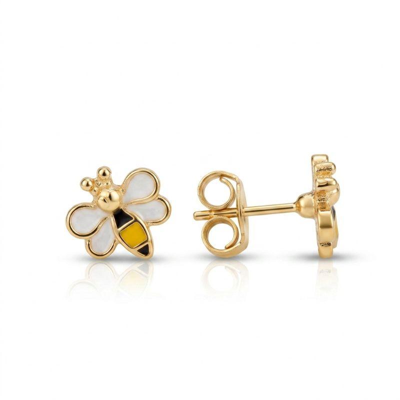 BRINCO INFANTIL ABELHINHA BANHADO A OURO 18K
