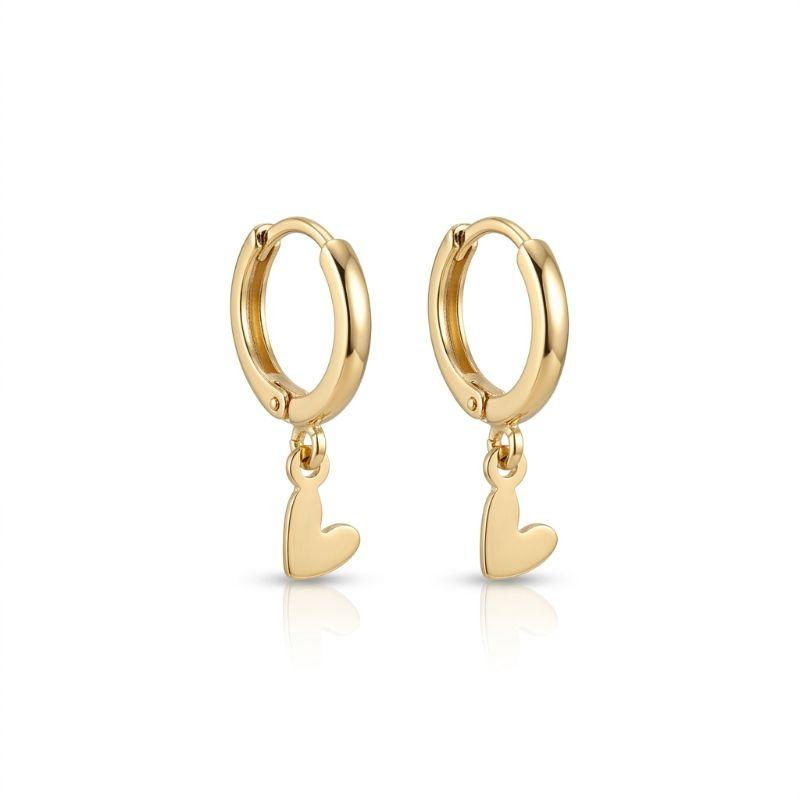 BRINCO INFANTIL ARGOLA CORAÇÃO BANHADO A OURO 18K