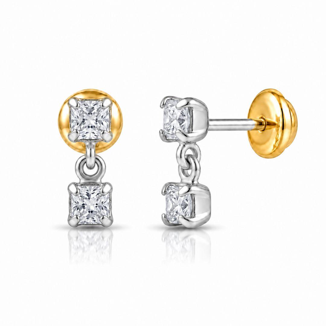 BRINCO PRATA PINGENTE PONTO DE LUZ TARRACHA BABY OURO 18K