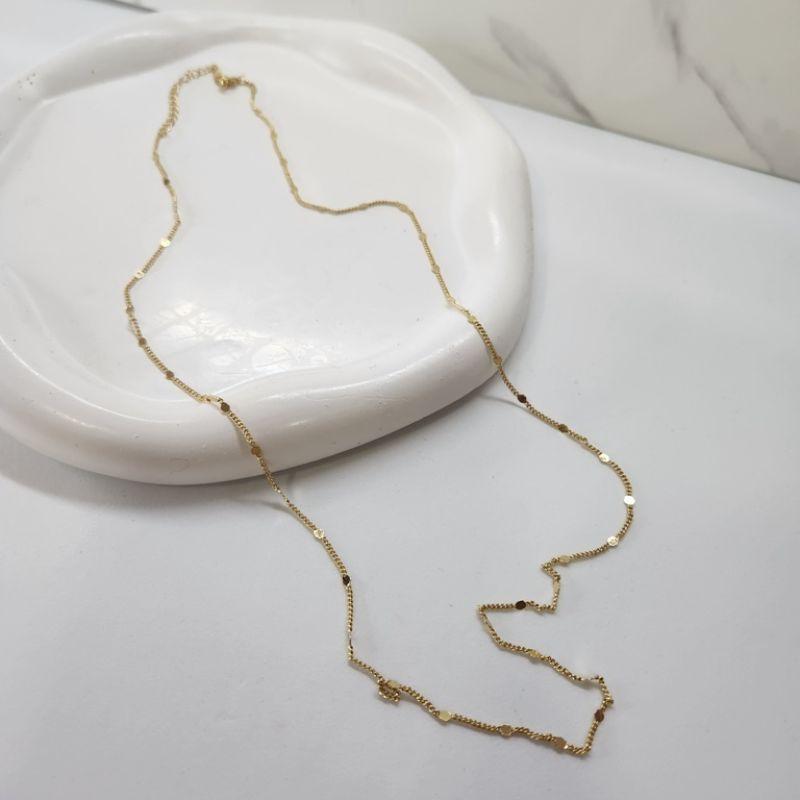 COLAR OURO LONGO  BOLINHAS CHAPADAS