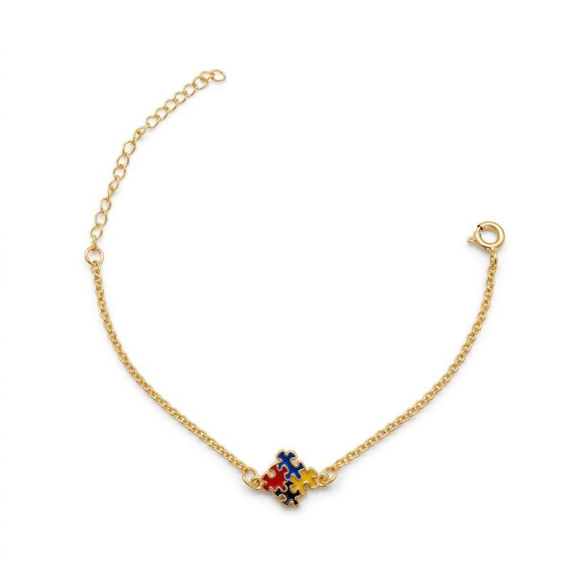 PULSEIRA  AUTISMO BANHADO A OURO 18K