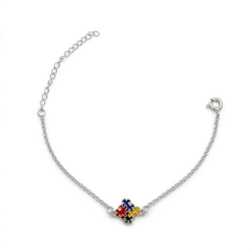 PULSEIRA  AUTISMO BANHADO A PRATA 925