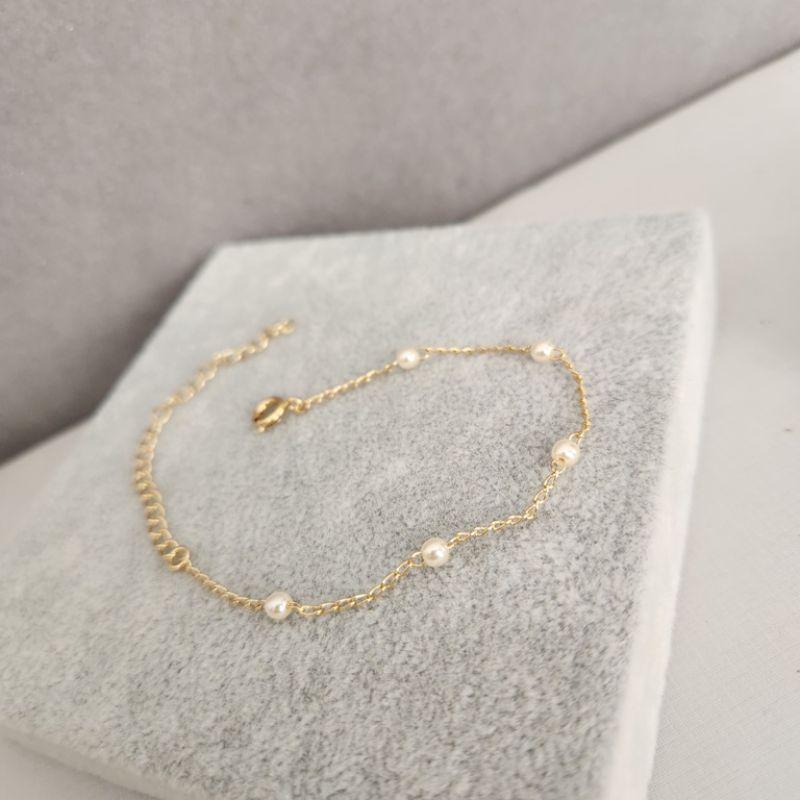 PULSEIRA OURO MINI PÉROLA