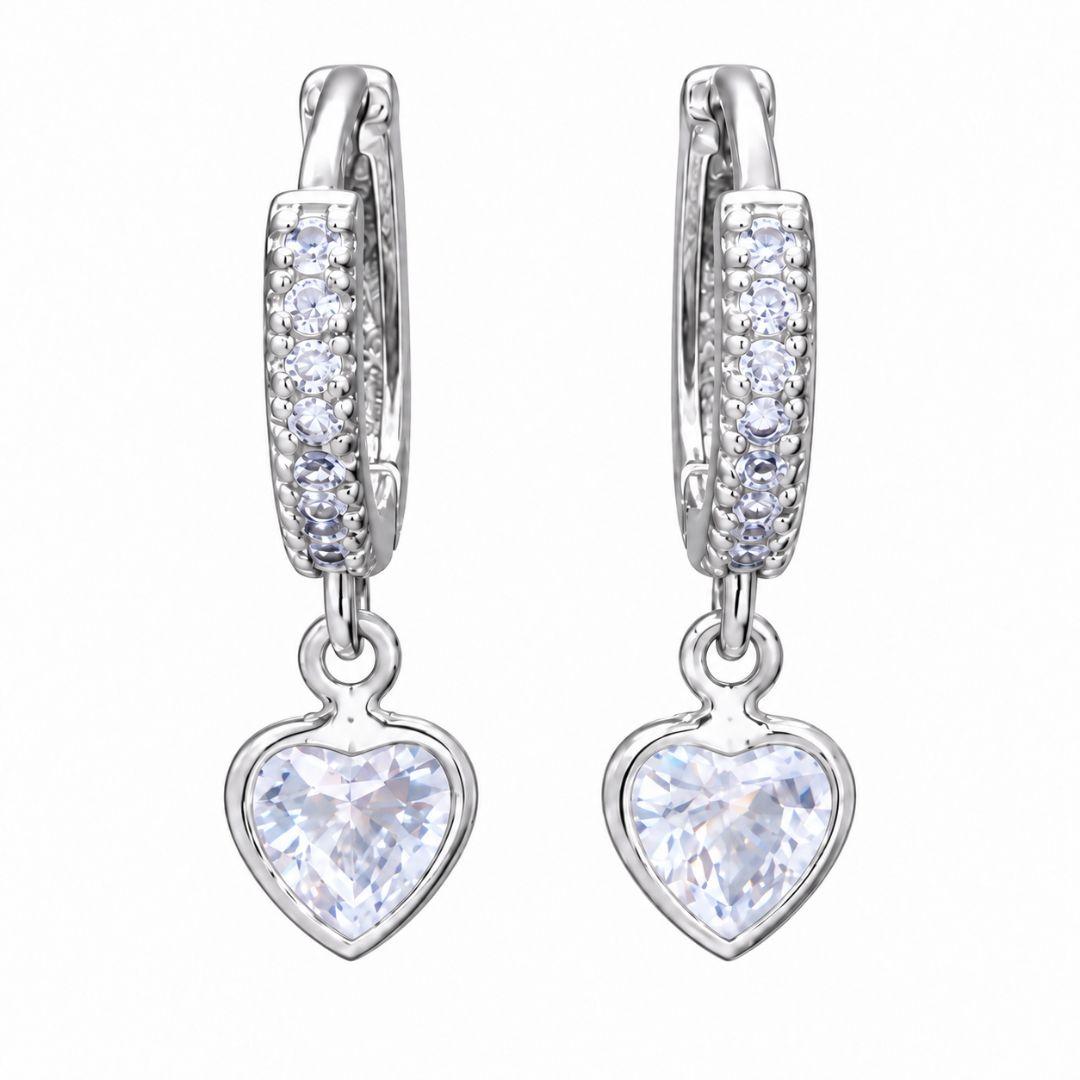 BRINCO PRATA ARGOLA ZIRC CRISTAL COR P