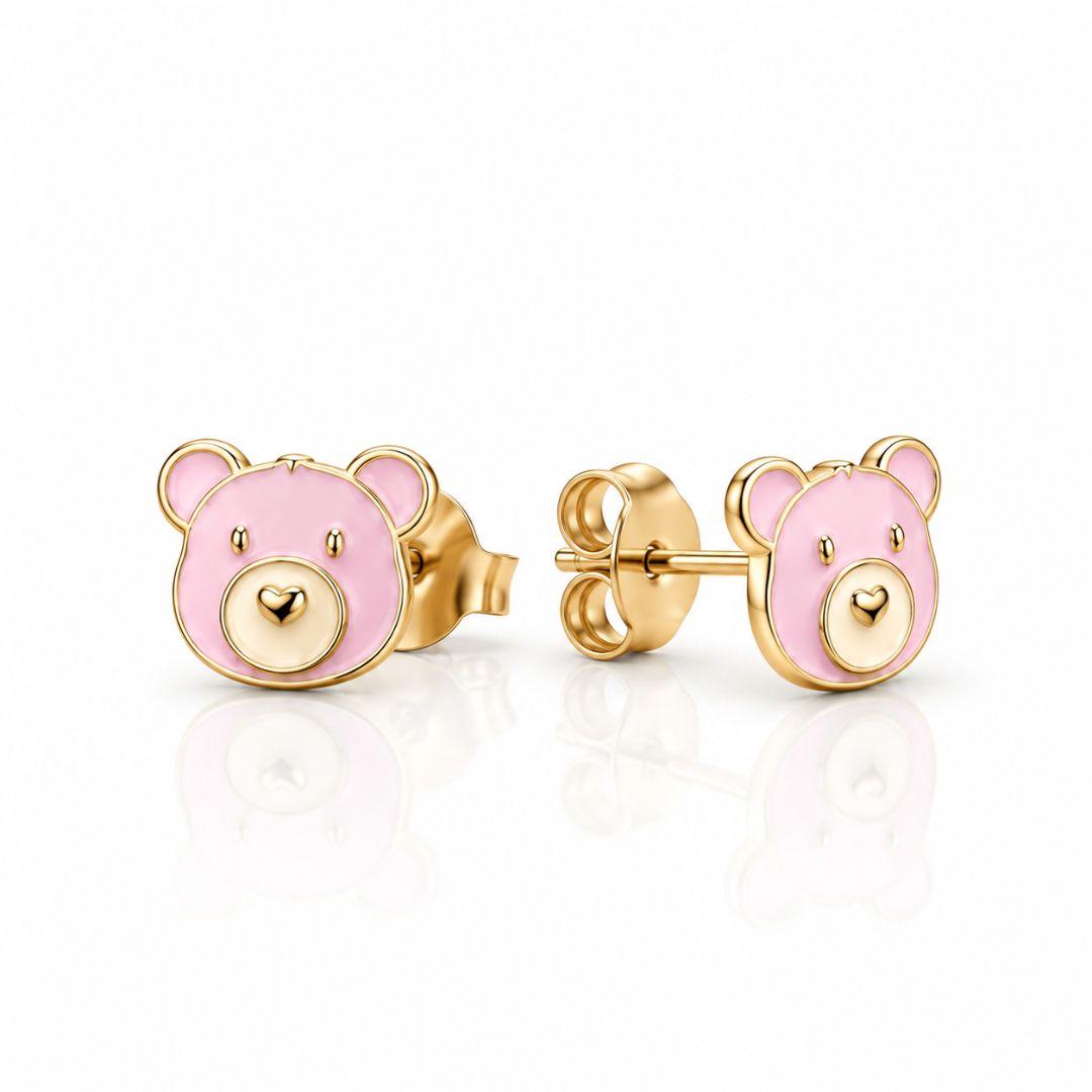 BRINCO SEMIJOIA INFANTIL BANHADO A OURO 18K URSO